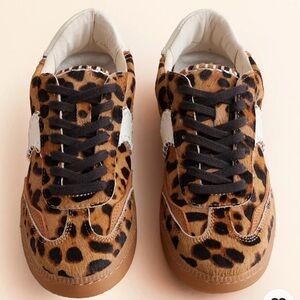 New in Box dolce vita notice stitch dark leopard calf hair sneakers - Size 6